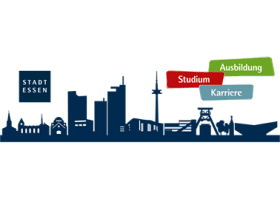Skyline Stadt Essen, Studium, Ausbildung, Karriere. Gesundheitsamt.