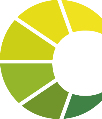 Curata Care Holding GmbH Logo: Abstraktes, farbiges Kreissegment-Design.