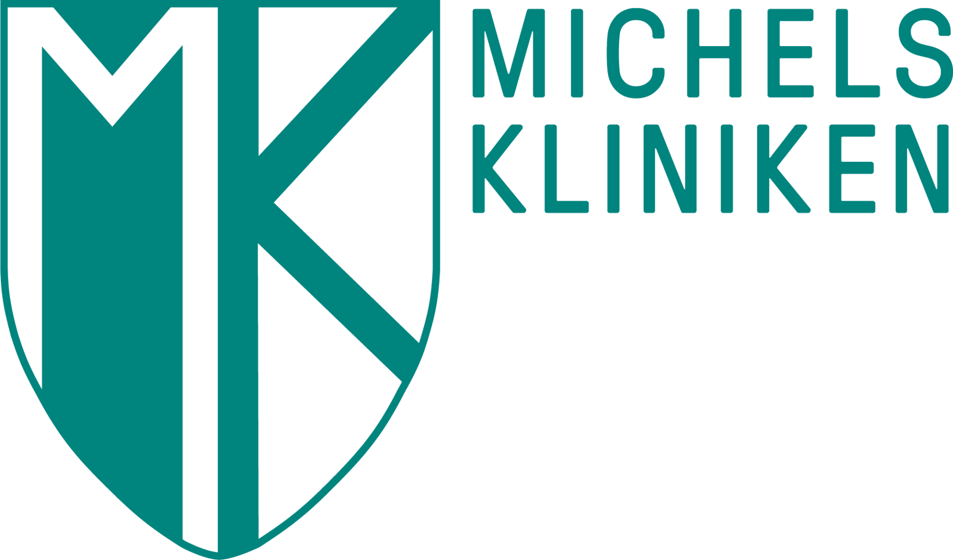Michels Brandenburgklinik SE Logo: Grünes MK-Symbol und Schriftzug Michels Kliniken.